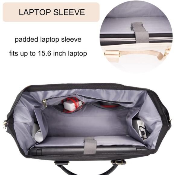 Weekender Bag with Shoe Compartment,Laptop Sleeve,USB Charging Port - Picture 2 of 8